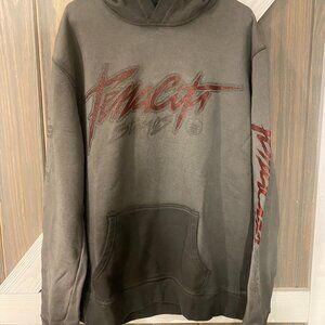 Tenaciti Studios “World Tour” Hoodie – Charcoal Fade (XXL)